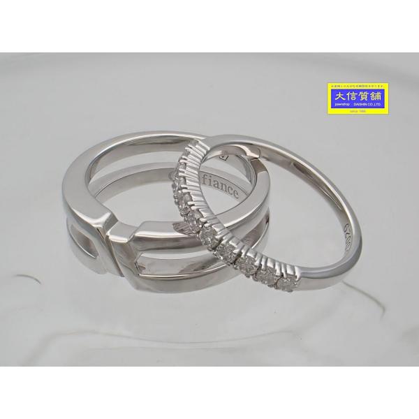VENDOME AOYAMA CONFIANCE ヴァンドーム青山 K18 ホワイトゴールド ダイヤ 重ね付けリング 0.29ct 7号 7.21g 中古A+