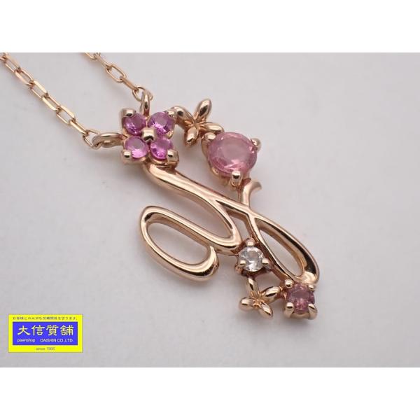 SAMANTHA TIARA サマンサ ティアラ K18 ピンクゴールド Yモチーフ ペンダント ネックレス 40cm 1.30g 中古A- 【送料無料】 C-9593