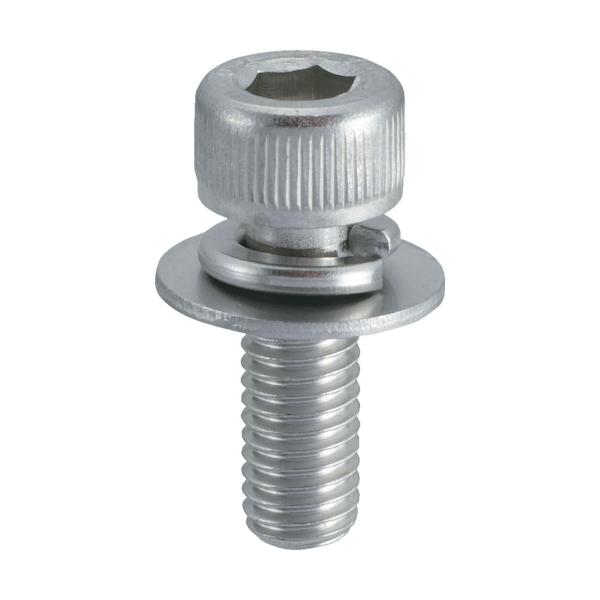 他サイト： トラスコ中山 TRUSCO 座金組込六角穴付ボルト P＝3 ステンレス M4×12 17本入 （座金組込 B078-0412 [1-285-9092]の商品画像
