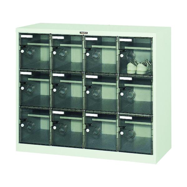 トラスコ中山  【個人宅不可】 TRUSCO シューズケース 12人用 1050×380×H880 棚付  SC-12WPC [1-520-9242]