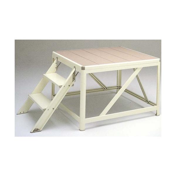 アルミ製軽量安全朝礼台 幅180cm 高さ0.8m DR-18