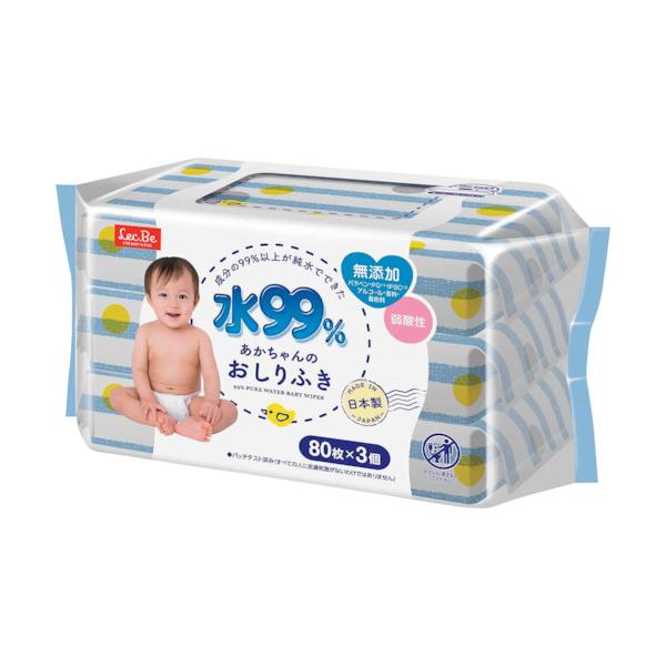 他サイト： レック LEC 水99%おしりふき80枚×3 E00872 [2617-9048729]の商品画像