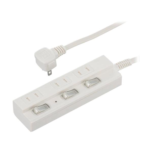 他サイト： オーム電機 OHM 3口1m節電タップ雷ガード付22 HS-TPK31W-22 [919-015685]の商品画像