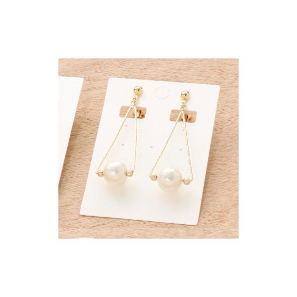 アクセサリー台紙 L（穴上） 無地 ピアス イヤリング用 47×67mm パール