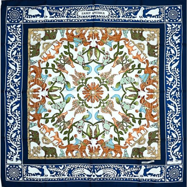 HERMES（エルメス） 【美品】 カレ90 大判スカーフ EARLY AMERICA 古き