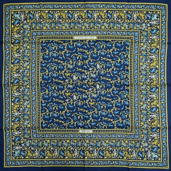 HERMES（エルメス） 【美品】 カレ90 大判スカーフ CHASSE EN INDE