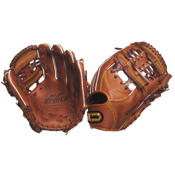 硬式二塁手・遊撃手用グラブ SPIDER 網ウェブ チョコブラウン 右投用