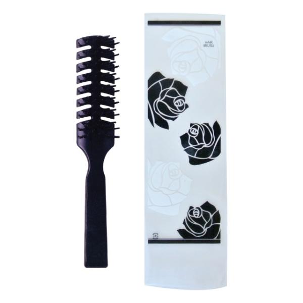 ヘアブラシ 黒 ローゼス柄袋入り 100本 : DAITO ONLINE SHOP - 通販