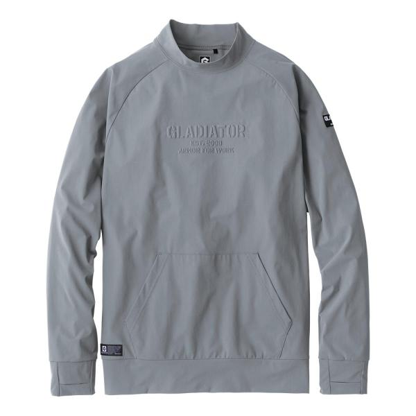 コーコス信岡 GLADIATOR 冷感 ストレッチ モックネック 長袖シャツ G-7528 グレー L　UVカット アウトドア グラディエーター ロンT