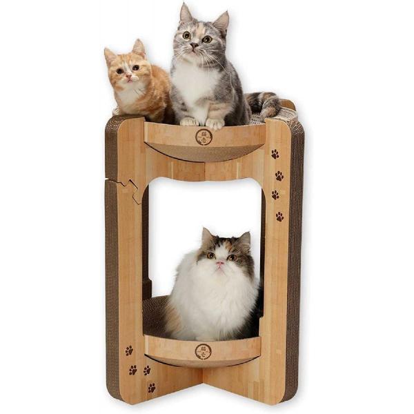 他サイト： 猫壱 necoichi 猫 爪とぎ バリバリボウルタワーXL 2段 段ボール 爪とぎベッド つめとぎ ねこ ネコ ばりばりボウルの商品画像