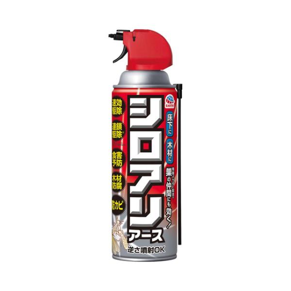 他サイト： アース製薬 シロアリアース 450mL　駆除剤 殺虫剤 殺虫スプレー 速攻駆除 侵入防止 食害予防 巣 床下 木材 エアゾール プロ仕様の商品画像
