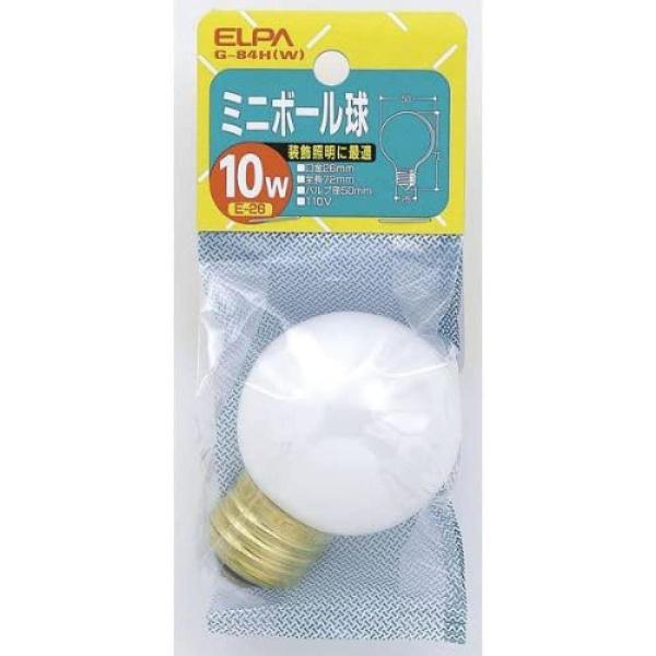 ELPA ミニボールキュウ G-84H W 電球 照明 ランプ インテリア 家具 白熱電球