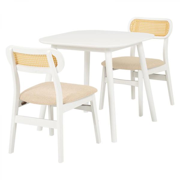 I】萩原 Hagihara ダイニング3点セット ホワイト BT-8627WH54WH3S 新