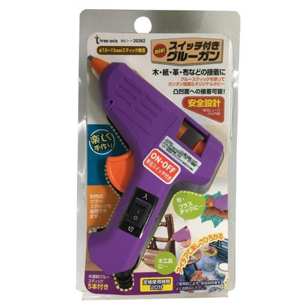 イチネンミツトモ スイッチ付きミニグルーガン グルースティック5本付き No.20362