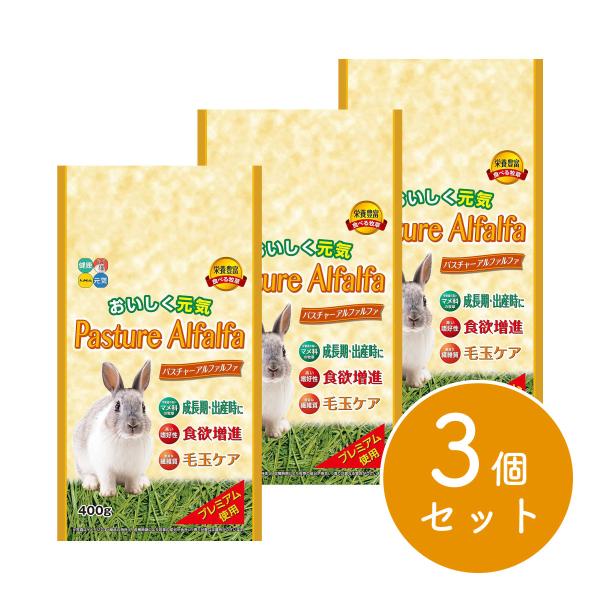 ハイペット 【在庫有・即納】 パスチャーアルファルファ 400g×3個 