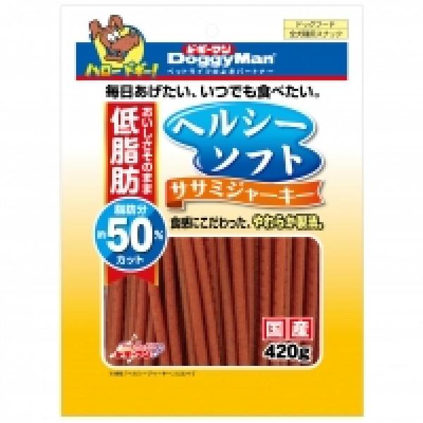 他サイト： 【在庫有・即納】ドギーマン(DoggyMan)　ヘルシーソフトササミジャーキー　420ｇ　犬/おやつ/フード/スナック/ガム/ジャーキーの商品画像