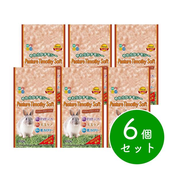 他サイト： 【在庫有・即納】 ハイペット パスチャー チモシー・ソフト 400g×6個セット 牧草 ウサギ うさぎ 低カロリー 毛玉ケア シニア モルモット 小動物の商品画像