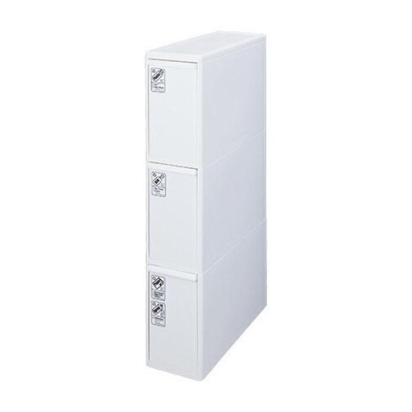 他サイト： 【在庫有・即納】ライクイット(like-it) フタ付きゴミ箱 分別引出しステーションスリム 3段 42L 幅170mm ホワイト ごみ箱 省スペース スキマ収納の商品画像