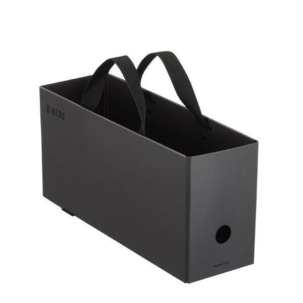 他サイト： キャリーボックス NEOS ハーフ ブラック オフィス 整理整頓 片付け 収納 簡単 持ち運び [02]の商品画像