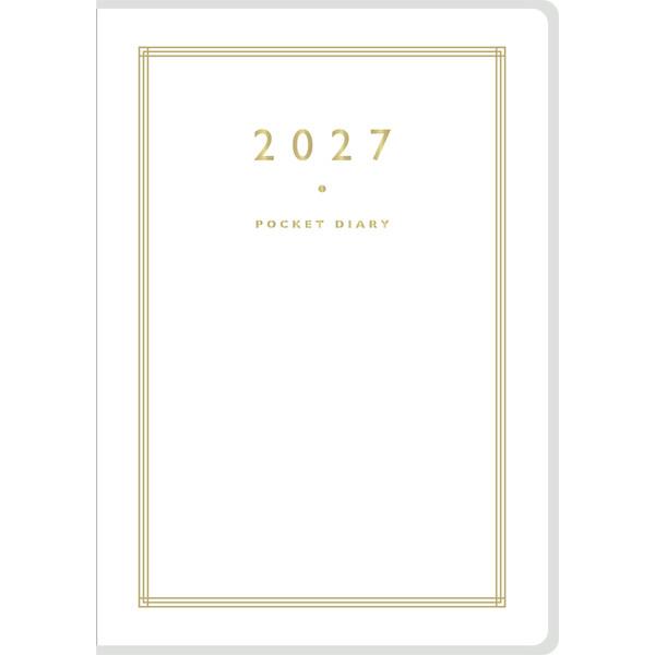 【2027年版】手帳・ダイアリー ポケットダイアリー A6 1月始まり デイリー 1頁1日 月間 週間 月曜始まり 六曜 白 高橋書店 [02]