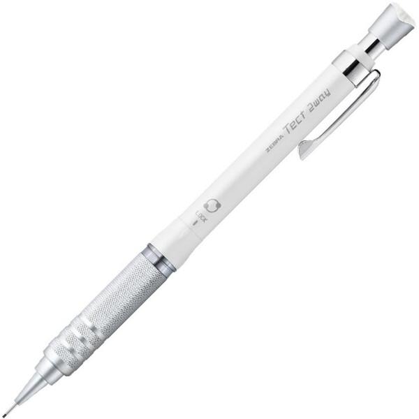 製図用シャープペン テクトツゥーウェイRO 0.5mm メタルホワイト 低重心 ローレットグリップ搭載 人気 ゼブラ [01]