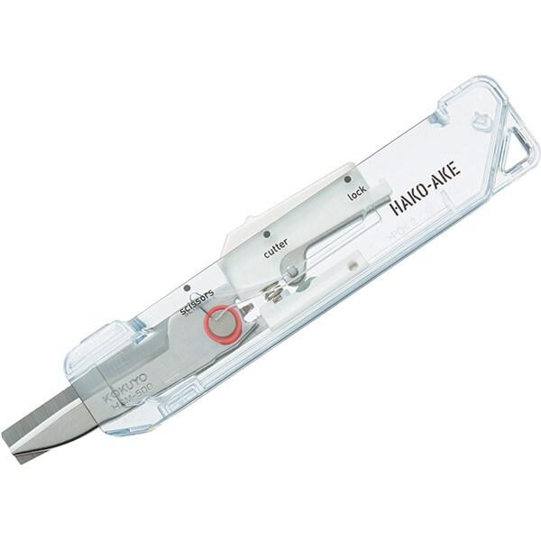 コクヨ TRANSPARENT MECHANISM シリーズ 2Way携帯ハサミ ハコアケ スタンダード刃・TM ホワイト [01]