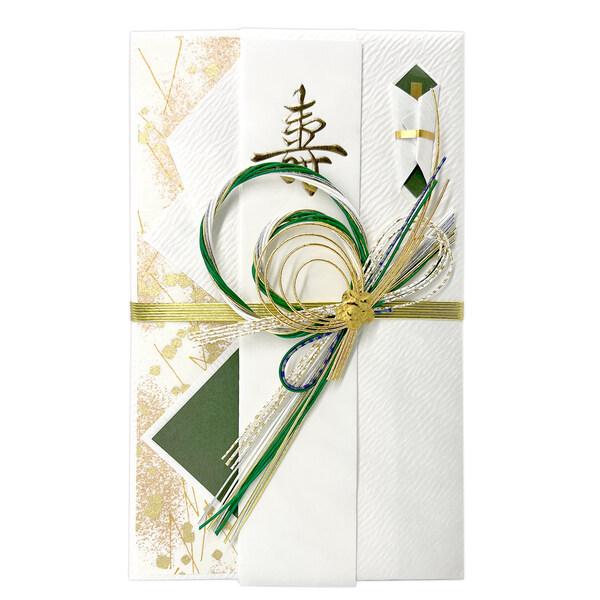 ポイント消化に最適お祝いを華やに!5〜10万の金額を包む「中金封」です。檀紙に金の大小の砂子模様が入った和紙を使用。幾重にも重なる水引が豪華な印象です。【サイズ】約W120×H195mm【内　容】短冊 4種(寿・御結婚御祝・御祝・無地)、中...