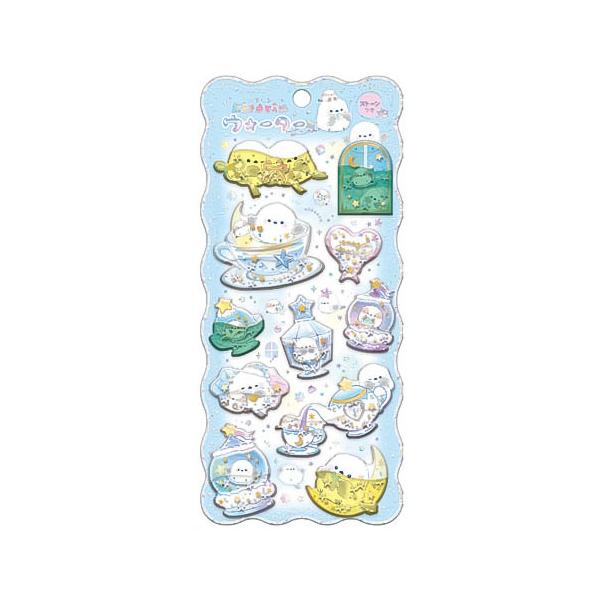 キラリンと輝く金箔押し&amp;ストーン♪シールの中で水とスパンコールがゆらゆら揺れる「ウォーターシール」です。1柄に透明+2カラーのウォーターを使用。手帳の表紙やスマホケースなどに貼っても◎シール交換でも盛り上がること間違いなし!【サイズ...