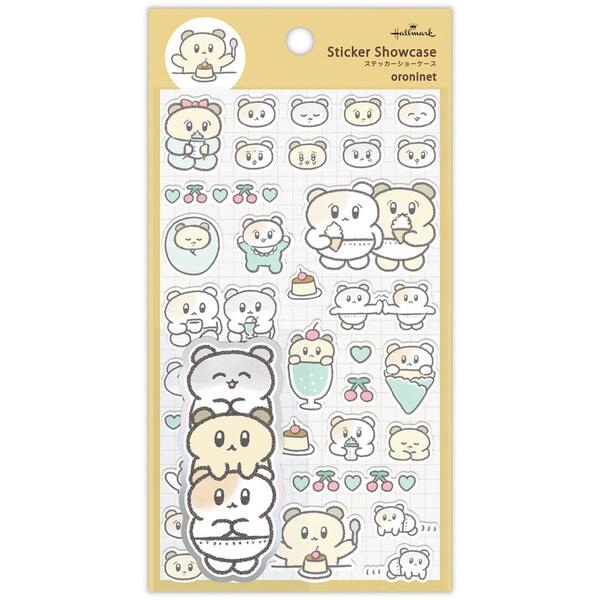 シール ステッカーショーケース LINEスタンプ クリエイター oroninet 赤ちゃんハムスター 2シート入 ログ かわいい [99] 〔メール便対象〕
