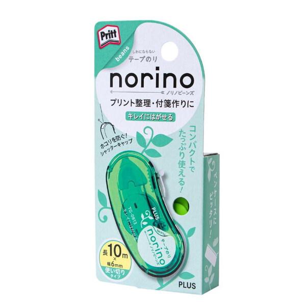 プラス テープのり norinobeans ノリノビーンズ キレイにはがせる クリアライトグリーン TG-0813 6mm×10m [02] 〔メール便対象〕