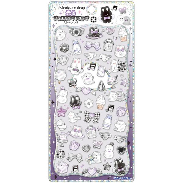 光るジュエルプチドロップステッカー しろくろどろっぷ 蓄光 ゴールド