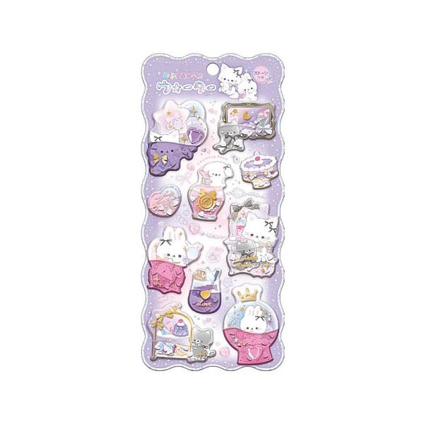 キラリンと輝く金箔押し&amp;ストーン♪シールの中で水とスパンコールがゆらゆら揺れる「ウォーターシール」です。1柄に透明+2カラーのウォーターを使用。手帳の表紙やスマホケースなどに貼っても◎シール交換でも盛り上がること間違いなし!【サイズ...