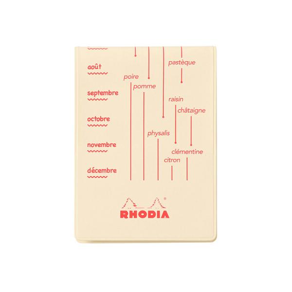 RHODIA ロディア 11 カバー フランセ フルーツカレンダー アイボリーレッド 限定 フランス語 PVC製 ブロックメモ 5mm方眼 ギフト [01] 〔メール便対象〕