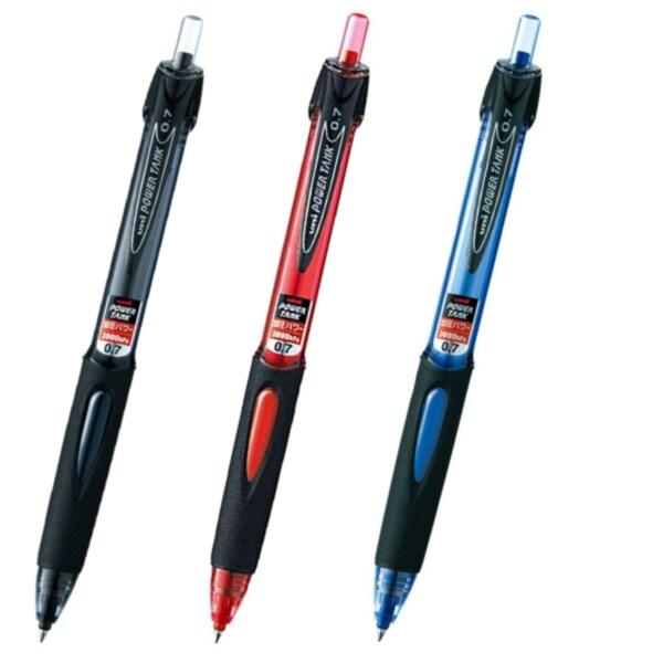 三菱鉛筆 パワータンク スタンダード 0.7mm 黒 赤 青 3色セット [02