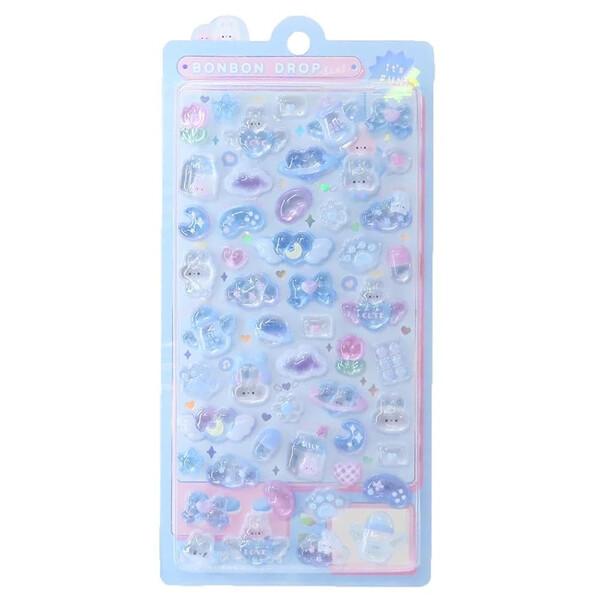 ボンボンドロップシール みずいろボンボン クーリア デコ スマホ 立体