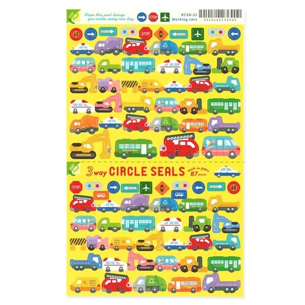リュリュ 3way サークルシール 乗り物 働く車たち 01 メール便対象 Rirsc4 ダリアストア 通販 Yahoo ショッピング