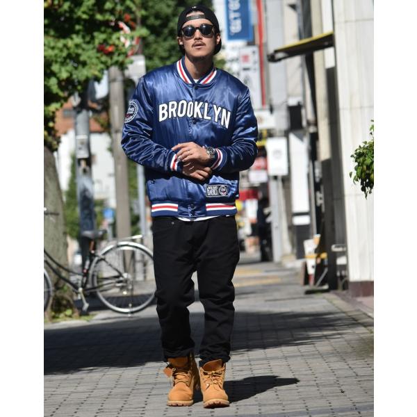 スタジャン メンズ サテン スタジアムジャンパー 中綿 厚手 ワッペン 刺繍 ブルックリン B系 ストリート ファッション 秋冬 Buyee Buyee 日本の通販商品 オークションの代理入札 代理購入