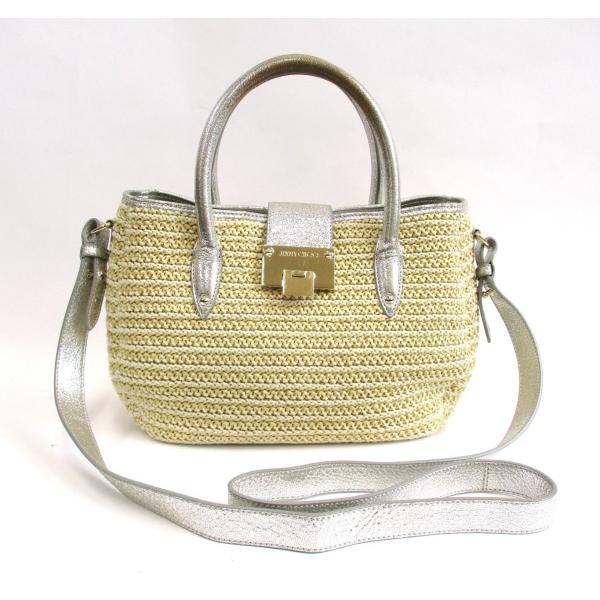 【美品】ジミーチュウ　レベルトート　カゴバック　2way　ショルダーストラップ 美品】ジミーチュウレベルトートカゴバック2wayショルダーストラップ