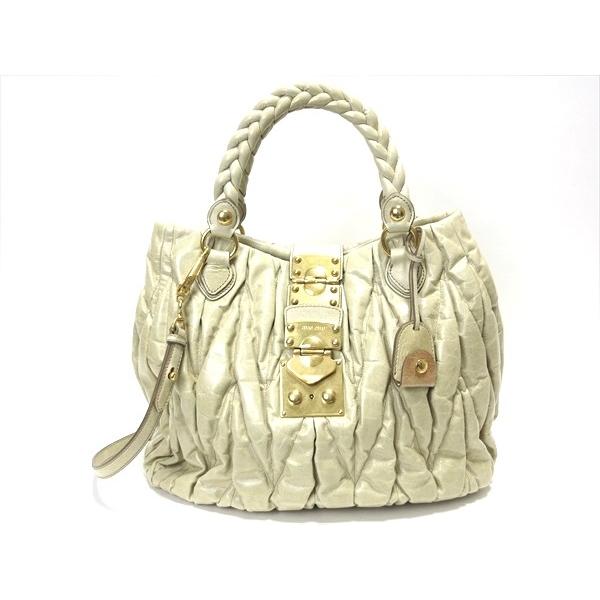 ミュウミュウ レザー2wayバッグ miu miu ショルダー トート ミュウミュウ レザー2wayバッグ miu miu ショルダー トート