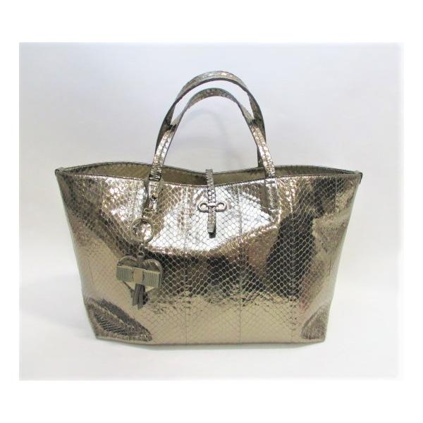 FERRAGAMO（フェラガモ） バッグ トートバッグ パイソン柄 カーキ色