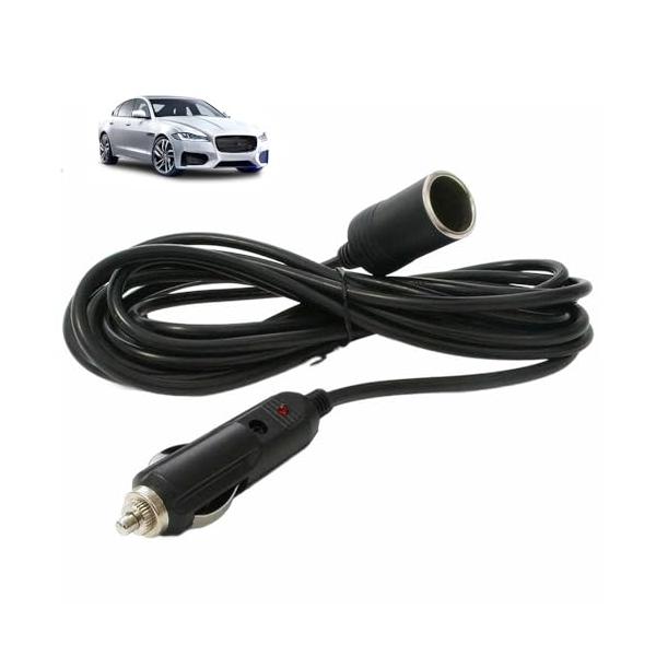 シガーソケット 延長ケーブル 3M DC電源 12V/24V 車用 シガーライター延長コード 延長プラグ 急速充電 ソケット LED指示ライト付き シガーアダプター
