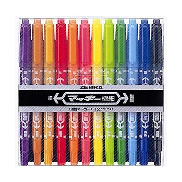 ゼブラ マッキー 極細 12色セット MCF-12C