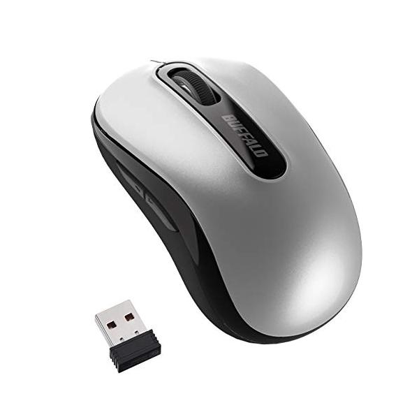バッファロー マウス 無線 ワイヤレス 5ボタン 【戻る/進むボタン搭載】 小型 軽量 節電モデル 最大584日使用可能 BlueLED シルバー BSMBW315SV