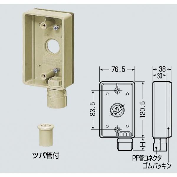 未来工業 外かべボックス/コネクタ付 ケーブル配線用防雨型露出