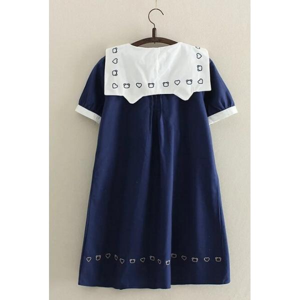 2枚送料無料 新品ワンピース 半袖 可愛い ゆったり セーラーワンピース セーラー服 ハーツ熊ちゃん刺繍 セーラー襟 キュート プレゼント 清純 Buyee 日本代购平台 产品购物网站大全 Buyee一站式代购 Bot Online