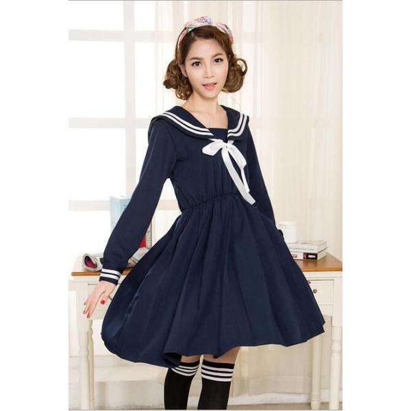 二枚送料無料 セーラーワンピース コスプレ衣装 日系 Jk学園制服 アニメcosplay レディース 紺 白 プリーツワンピース ロリータ 2410 人気ファッション店 通販 Yahoo ショッピング