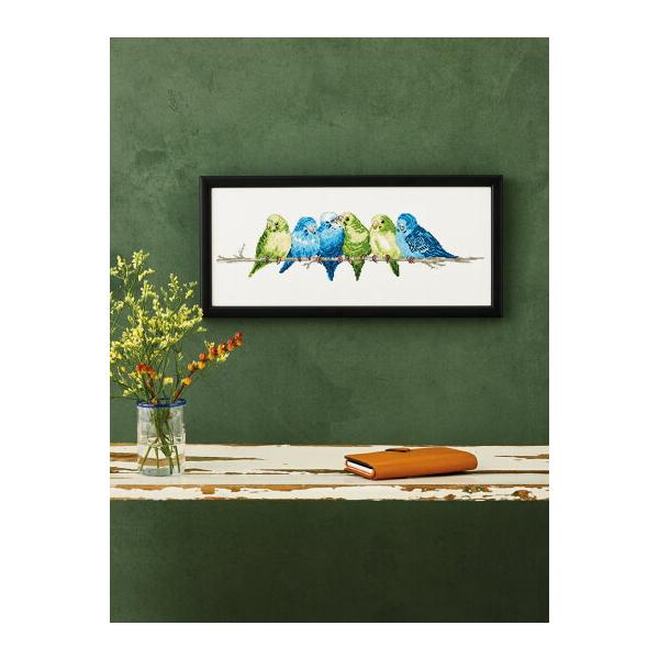 北欧Permin of Copenhagen【セキセイインコ】 クロスステッチ 刺繍