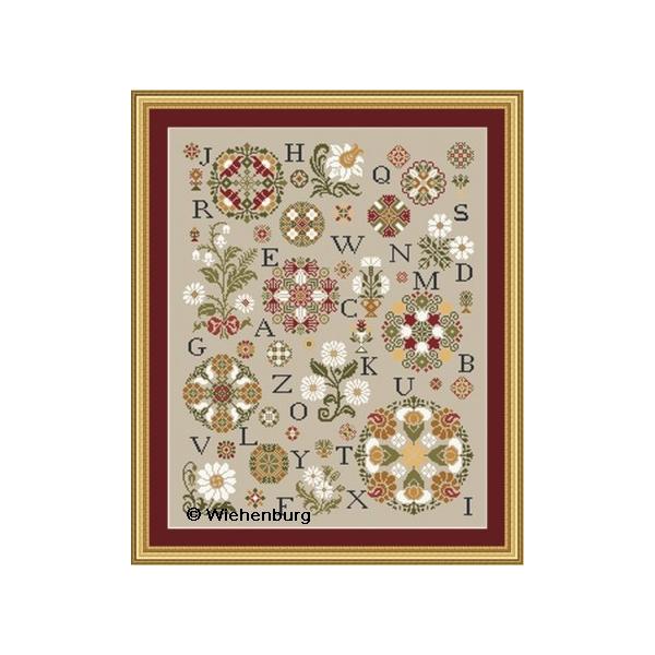Stickideen Von Der Wiehenburg クロスステッチ図案 Rosettes Delight ドイツ 輸入チャート Dmc W 129 Danish Embroidery 通販 Yahoo ショッピング