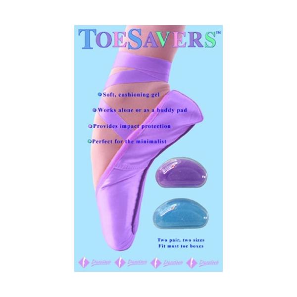 Dantztech（ダンズテック）のTOESAVERシリーズミニジェルトウパッドその昔は「綿」を詰めていたようにトウシューズのつま先部分に入れる事で、トウ先の衝撃をやわらげ、足の痛みを軽減させます。サイズ違いで２ペア入っています。厚いトウパ...
