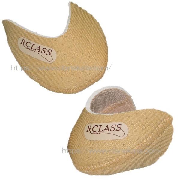 ロシアの老舗バレエメーカーR-CLASS,アールクラスのポアントシューズパッド※もちろん、他社製のトウシューズにもご使用いただけますウレタン素材を内側、外側ともに布でカバーされています。内側は綿100％のニット生地して、汗を吸収させます。外...